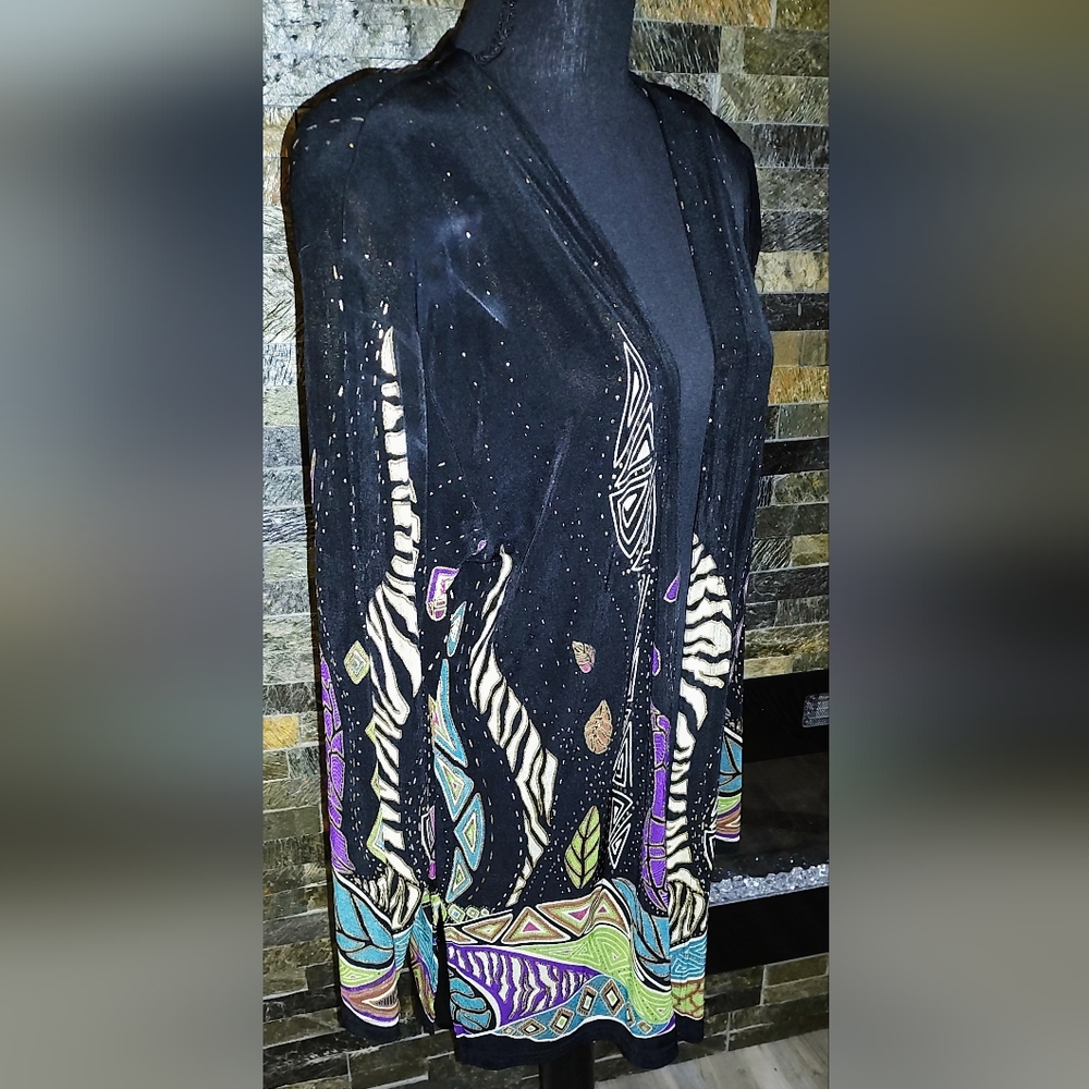Vintage Colorful Stretchy Blazer With Shoulder Pads